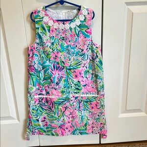 Lilly Pulitzer Vibrant Floral Kids Dress - Pink and Green- excellent condition